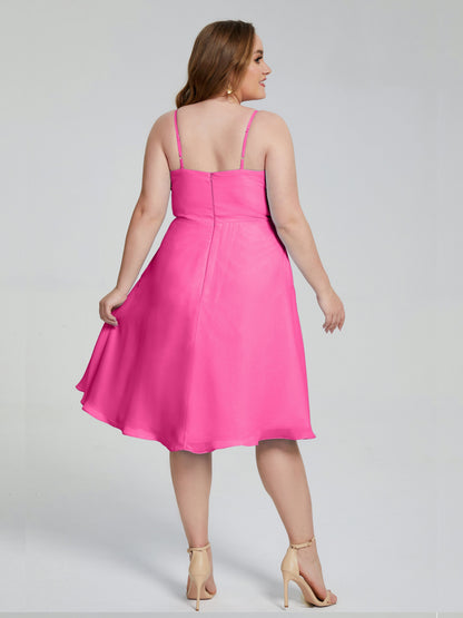 Mckenzie Spaghetti Straps Plus Size Short Bridesmaid Dresses