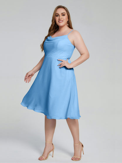 Mckenzie Spaghetti Straps Plus Size Short Bridesmaid Dresses