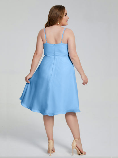 Mckenzie Spaghetti Straps Plus Size Short Bridesmaid Dresses