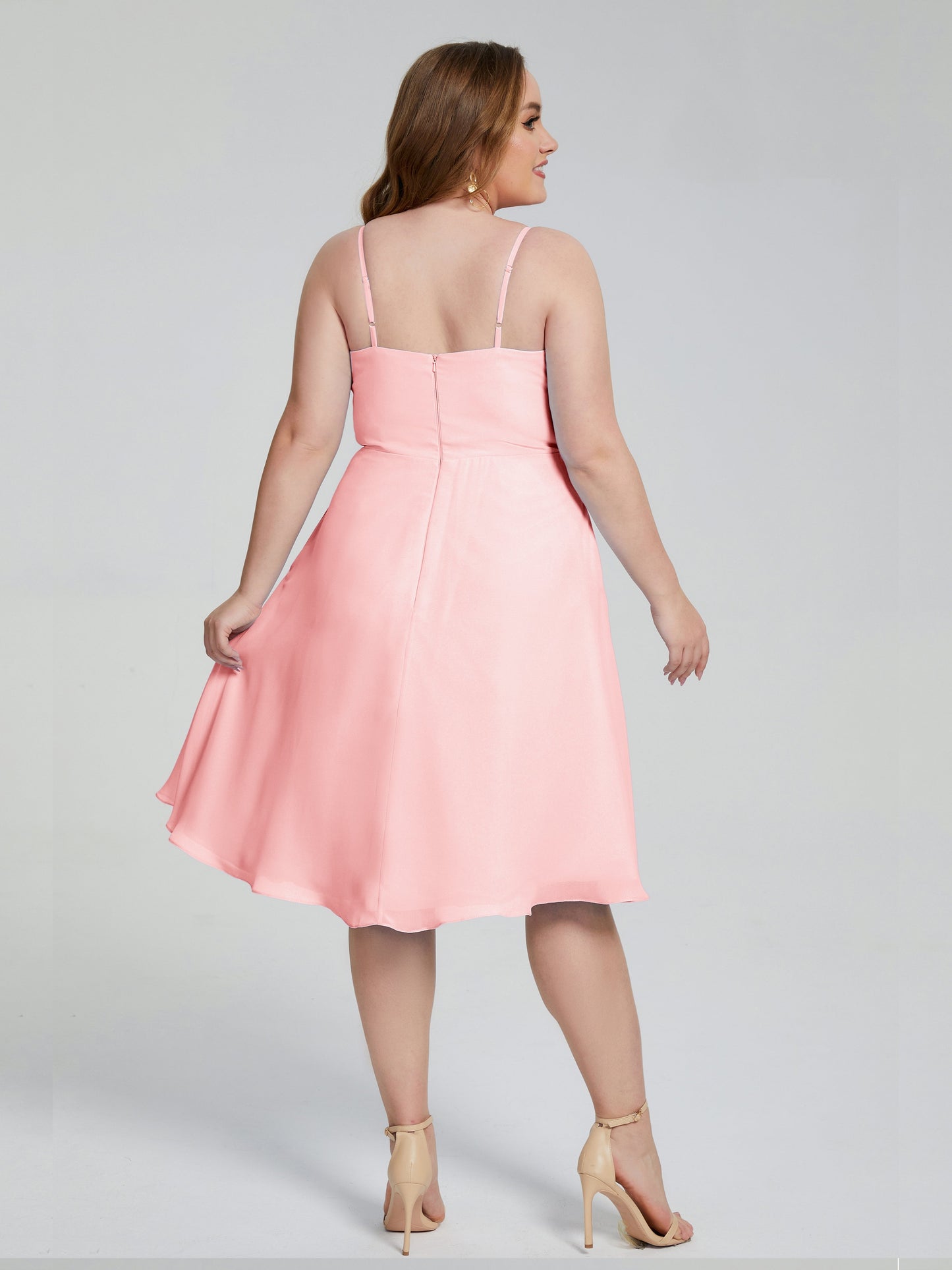 Mckenzie Spaghetti Straps Plus Size Short Bridesmaid Dresses