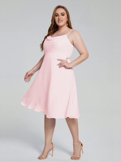 Mckenzie Spaghetti Straps Plus Size Short Bridesmaid Dresses