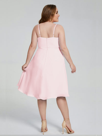 Mckenzie Spaghetti Straps Plus Size Short Bridesmaid Dresses