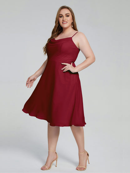 Mckenzie Spaghetti Straps Plus Size Short Bridesmaid Dresses