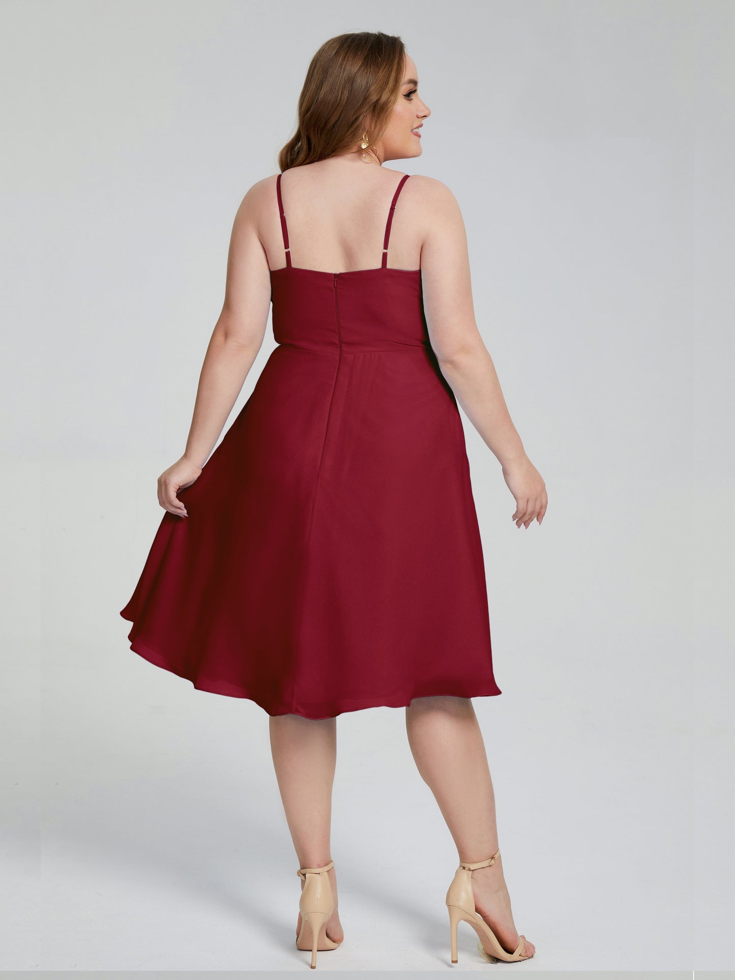 Mckenzie Spaghetti Straps Plus Size Short Bridesmaid Dresses
