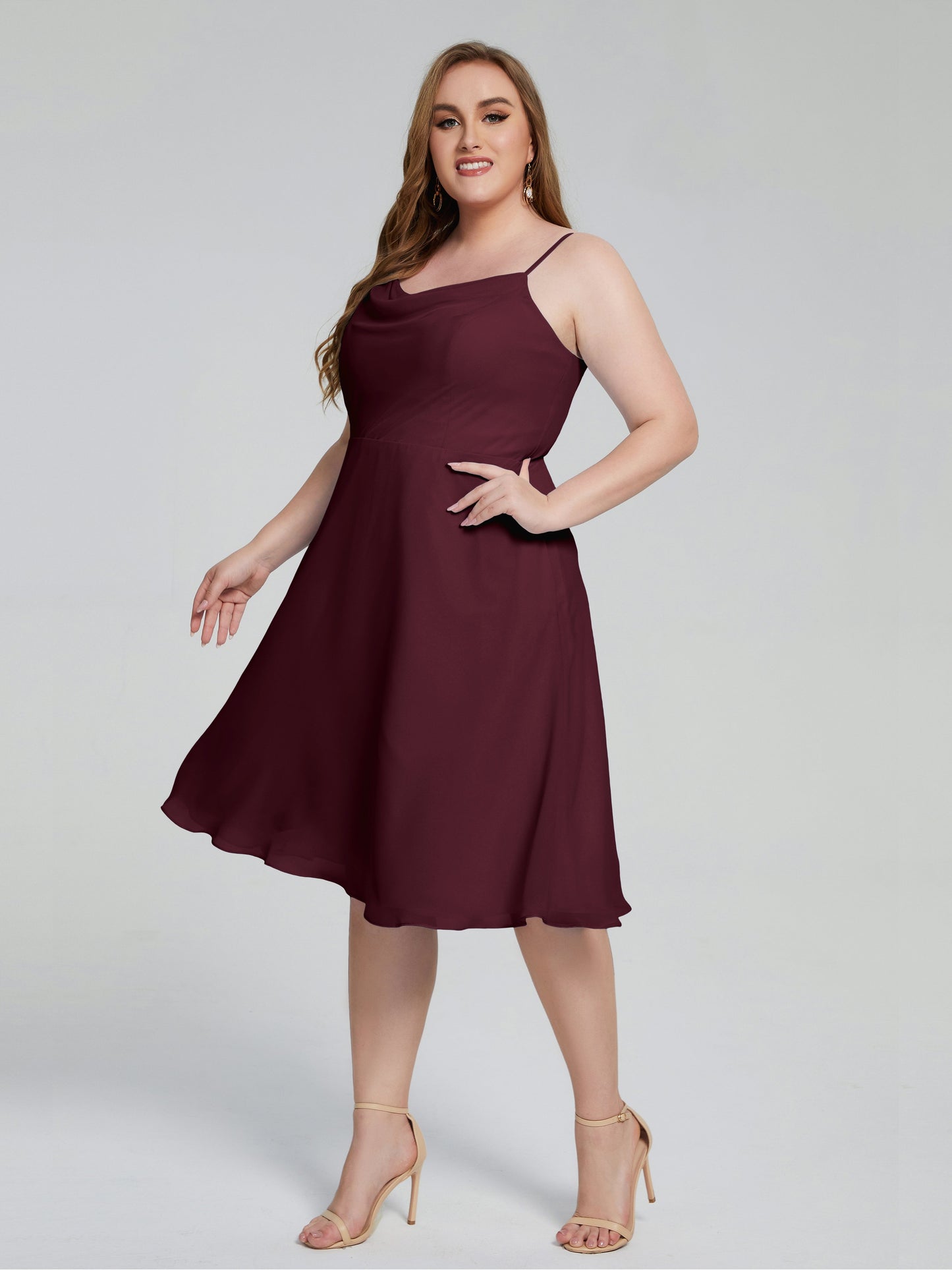 Mckenzie Spaghetti Straps Plus Size Short Bridesmaid Dresses