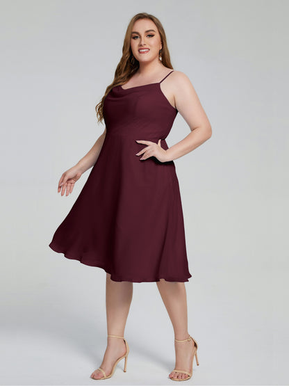 Mckenzie Spaghetti Straps Plus Size Short Bridesmaid Dresses