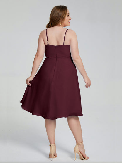 Mckenzie Spaghetti Straps Plus Size Short Bridesmaid Dresses