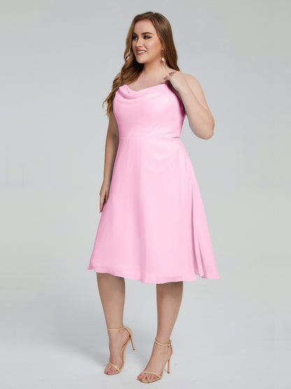 Mckenzie Spaghetti Straps Plus Size Short Bridesmaid Dresses