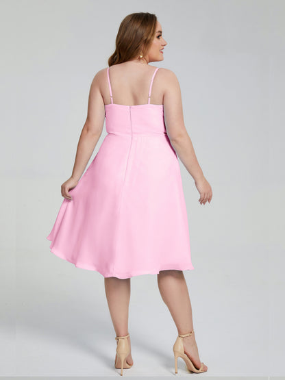 Mckenzie Spaghetti Straps Plus Size Short Bridesmaid Dresses