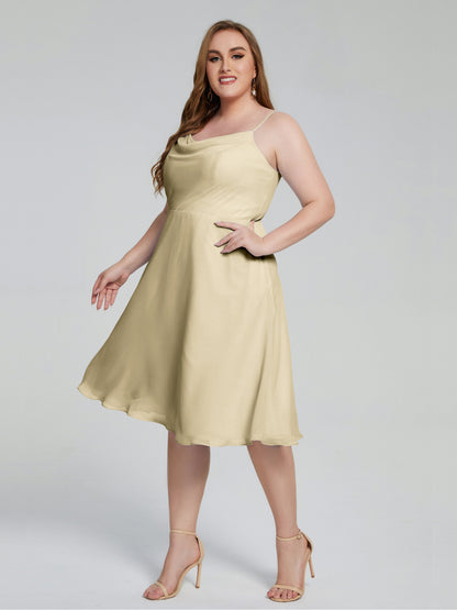 Mckenzie Spaghetti Straps Plus Size Short Bridesmaid Dresses
