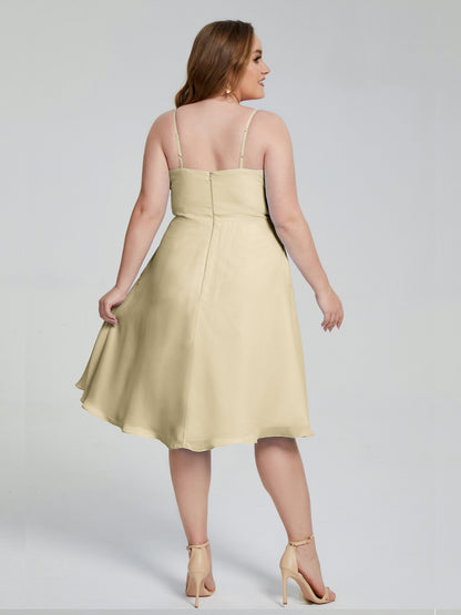 Mckenzie Spaghetti Straps Plus Size Short Bridesmaid Dresses