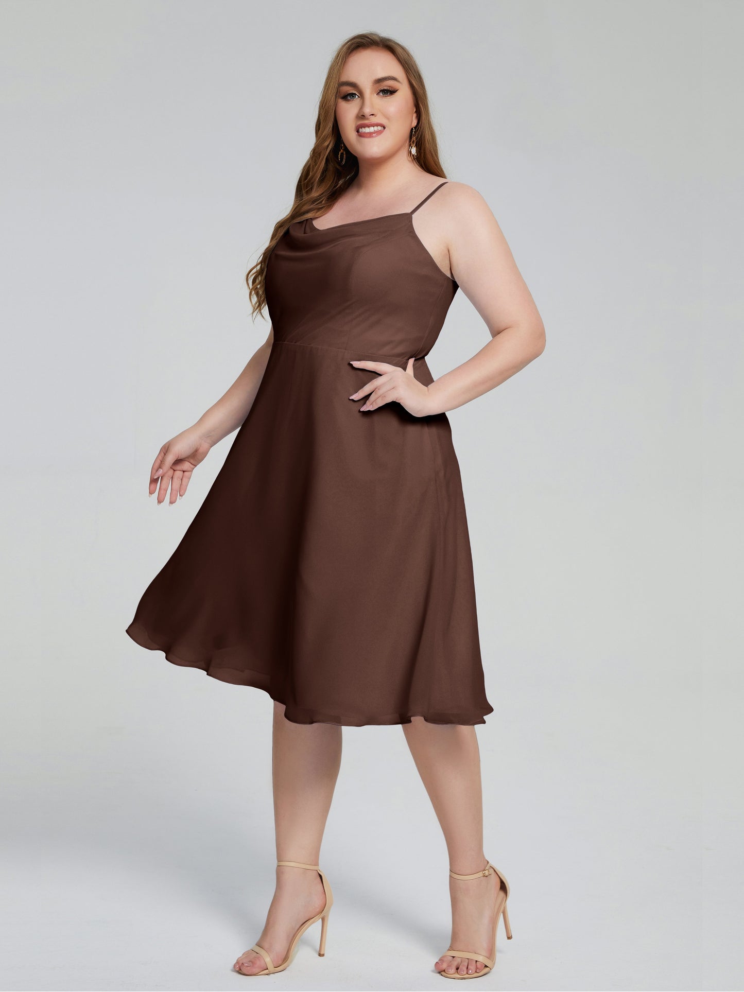 Mckenzie Spaghetti Straps Plus Size Short Bridesmaid Dresses