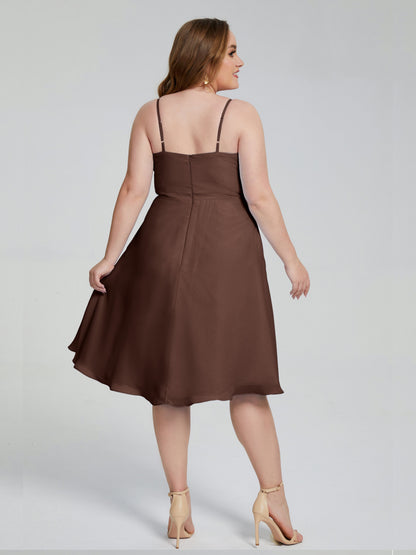 Mckenzie Spaghetti Straps Plus Size Short Bridesmaid Dresses