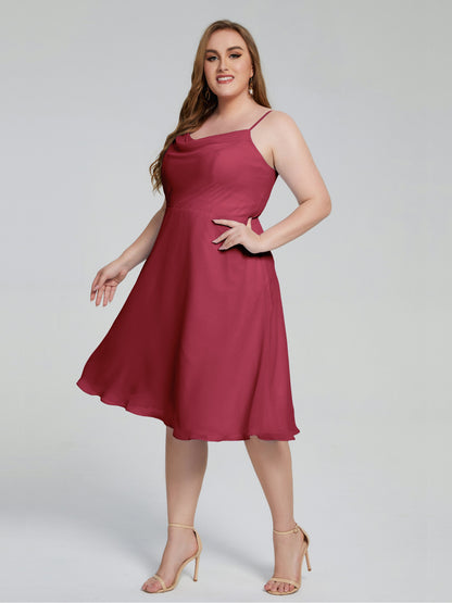 Mckenzie Spaghetti Straps Plus Size Short Bridesmaid Dresses