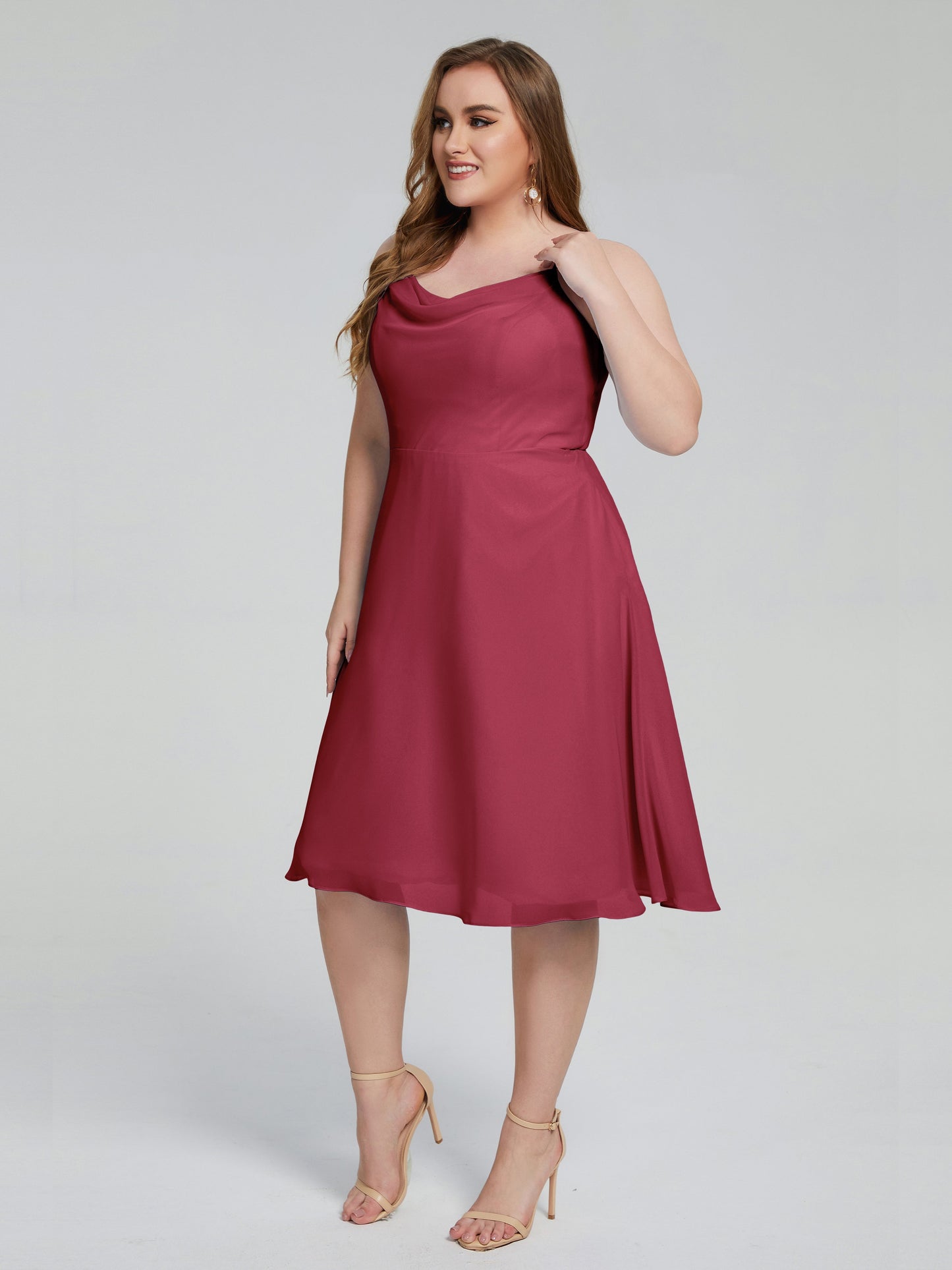 Mckenzie Spaghetti Straps Plus Size Short Bridesmaid Dresses