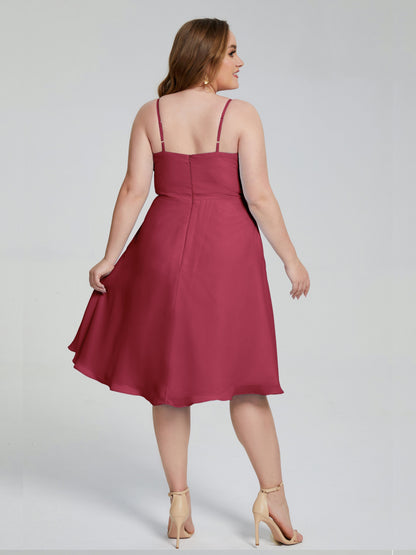 Mckenzie Spaghetti Straps Plus Size Short Bridesmaid Dresses