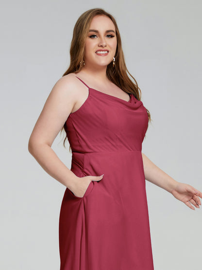 Mckenzie Spaghetti Straps Plus Size Short Bridesmaid Dresses