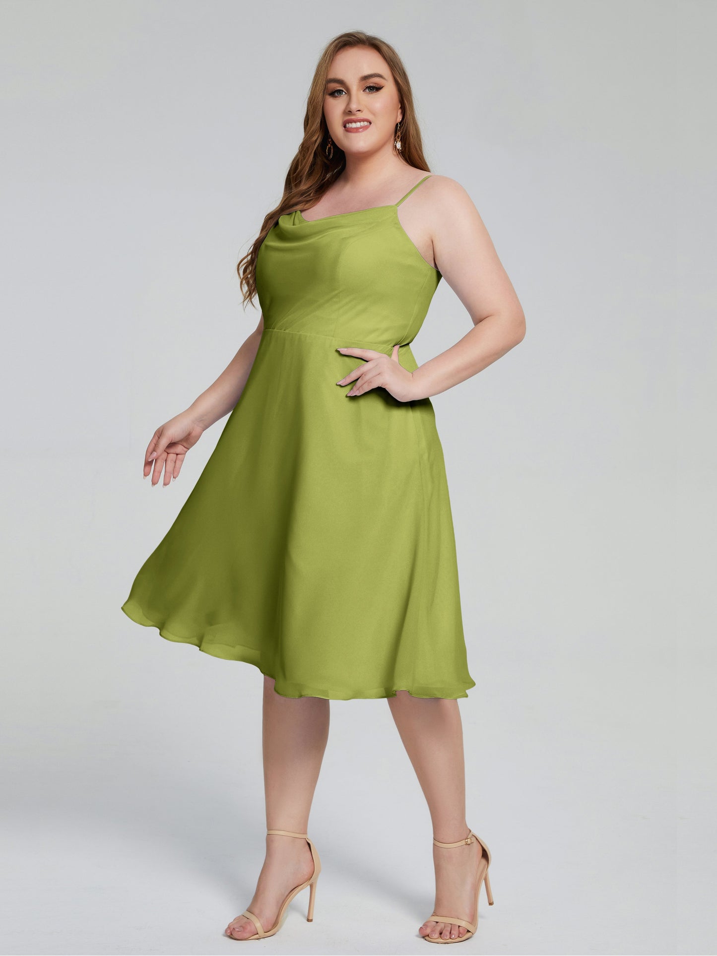 Mckenzie Spaghetti Straps Plus Size Short Bridesmaid Dresses