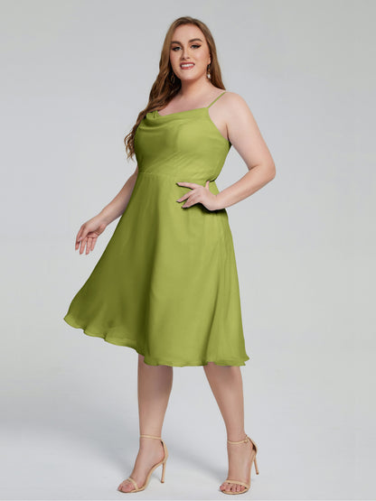 Mckenzie Spaghetti Straps Plus Size Short Bridesmaid Dresses