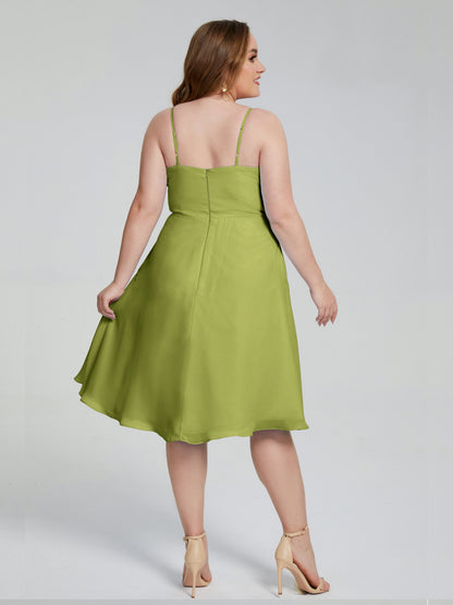 Mckenzie Spaghetti Straps Plus Size Short Bridesmaid Dresses