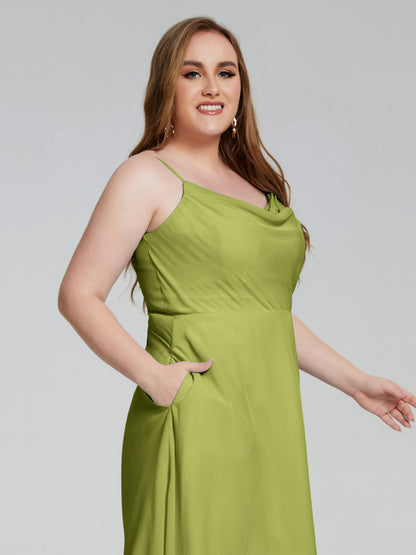 Mckenzie Spaghetti Straps Plus Size Short Bridesmaid Dresses