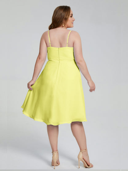 Mckenzie Spaghetti Straps Plus Size Short Bridesmaid Dresses