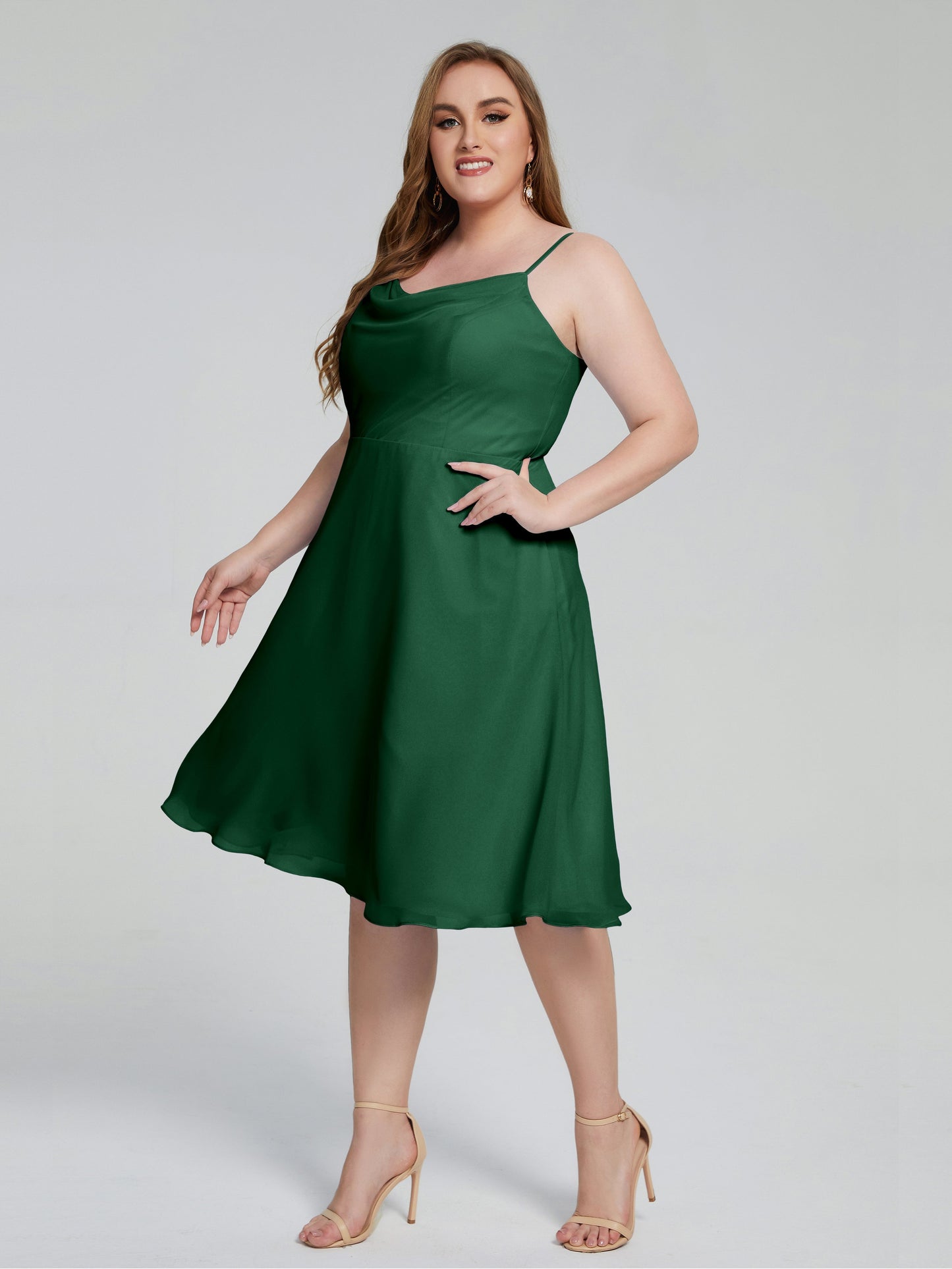 Mckenzie Spaghetti Straps Plus Size Short Bridesmaid Dresses
