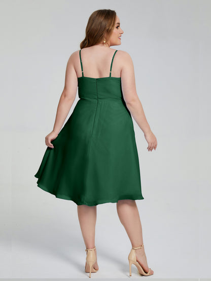Mckenzie Spaghetti Straps Plus Size Short Bridesmaid Dresses