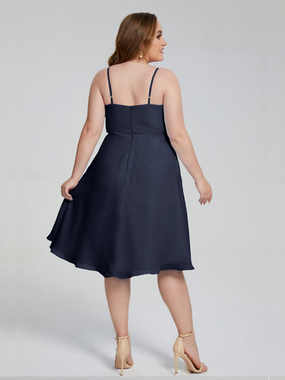 Mckenzie Spaghetti Straps Plus Size Short Bridesmaid Dresses