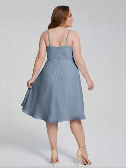 Mckenzie Spaghetti Straps Plus Size Short Bridesmaid Dresses