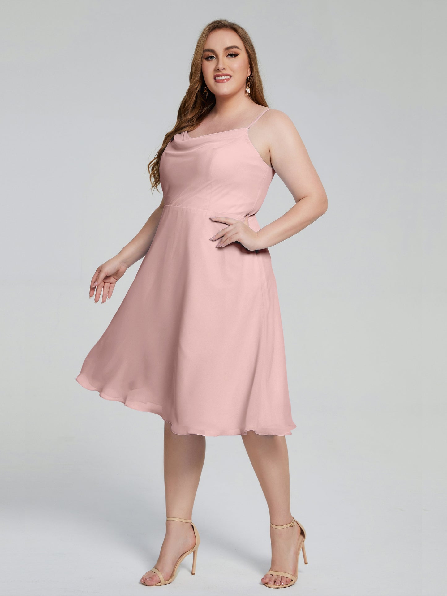 Mckenzie Spaghetti Straps Plus Size Short Bridesmaid Dresses