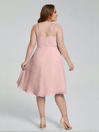 Mckenzie Spaghetti Straps Plus Size Short Bridesmaid Dresses