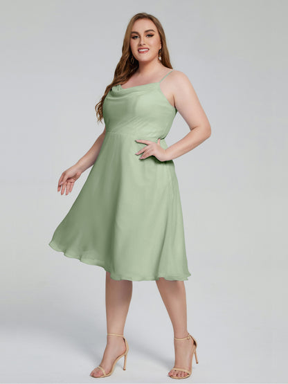 Mckenzie Spaghetti Straps Plus Size Short Bridesmaid Dresses