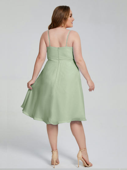 Mckenzie Spaghetti Straps Plus Size Short Bridesmaid Dresses