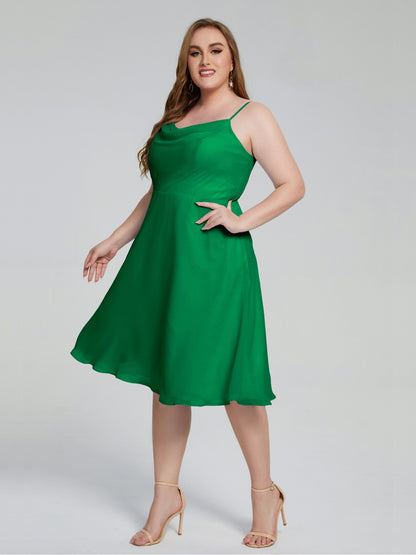 Mckenzie Spaghetti Straps Plus Size Short Bridesmaid Dresses