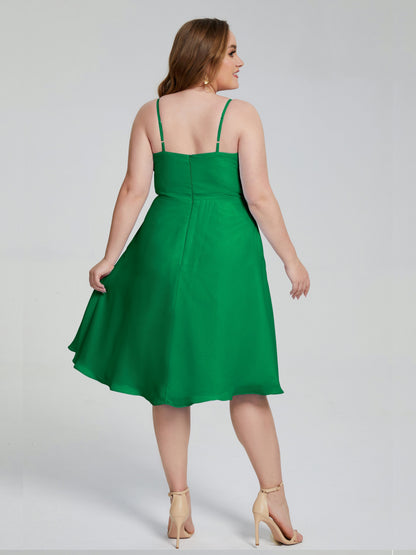 Mckenzie Spaghetti Straps Plus Size Short Bridesmaid Dresses