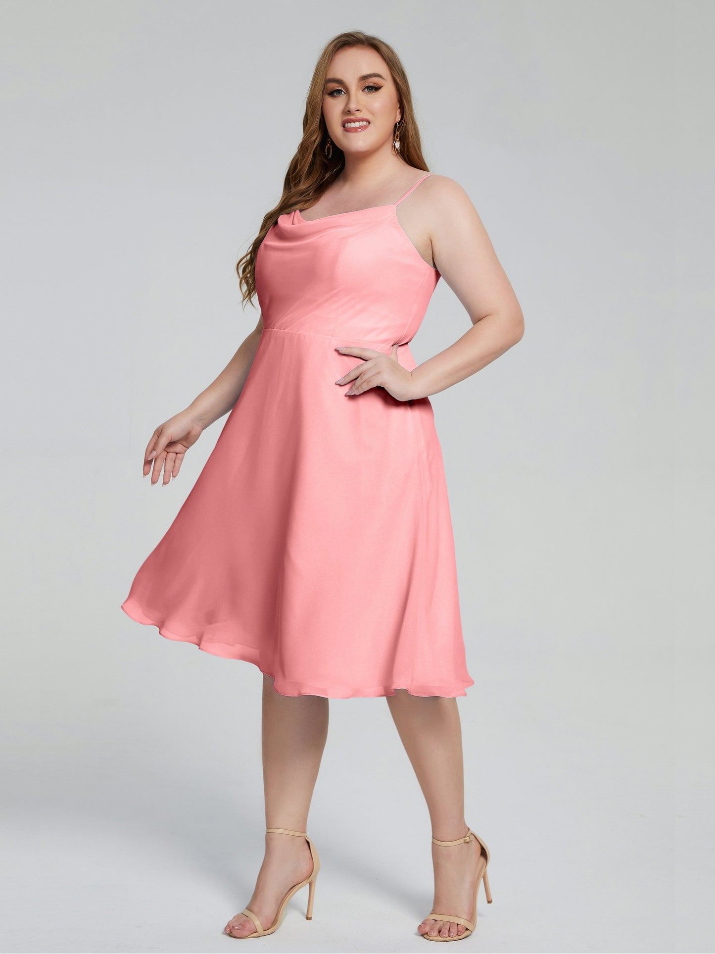 Mckenzie Spaghetti Straps Plus Size Short Bridesmaid Dresses