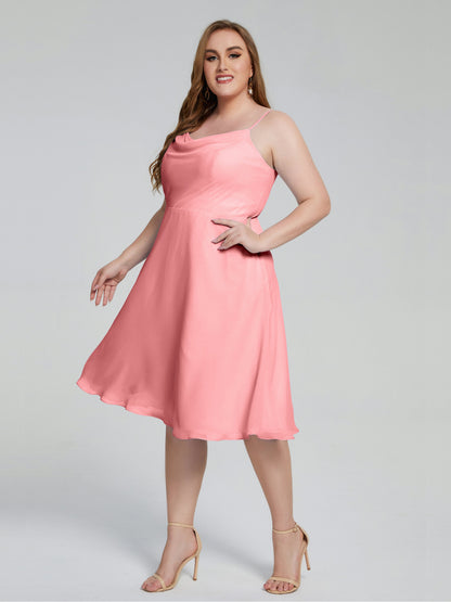 Mckenzie Spaghetti Straps Plus Size Short Bridesmaid Dresses