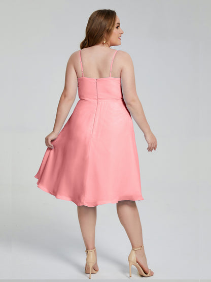 Mckenzie Spaghetti Straps Plus Size Short Bridesmaid Dresses