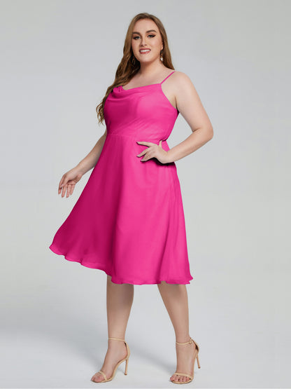 Mckenzie Spaghetti Straps Plus Size Short Bridesmaid Dresses
