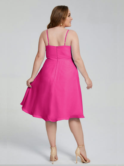 Mckenzie Spaghetti Straps Plus Size Short Bridesmaid Dresses