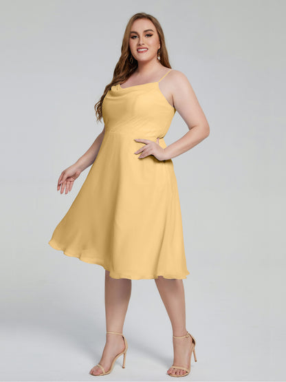 Mckenzie Spaghetti Straps Plus Size Short Bridesmaid Dresses