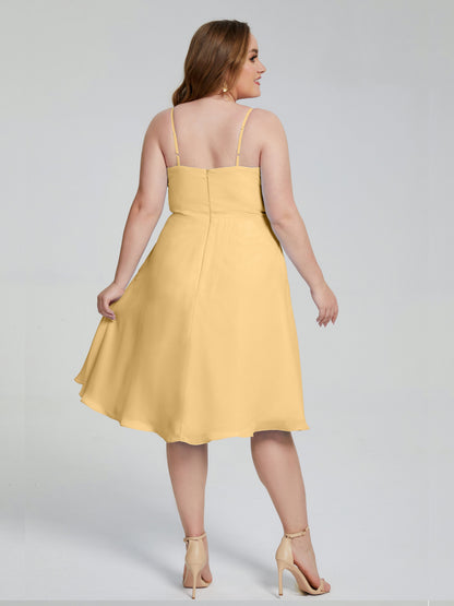 Mckenzie Spaghetti Straps Plus Size Short Bridesmaid Dresses