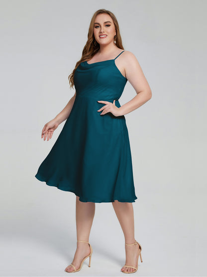 Mckenzie Spaghetti Straps Plus Size Short Bridesmaid Dresses