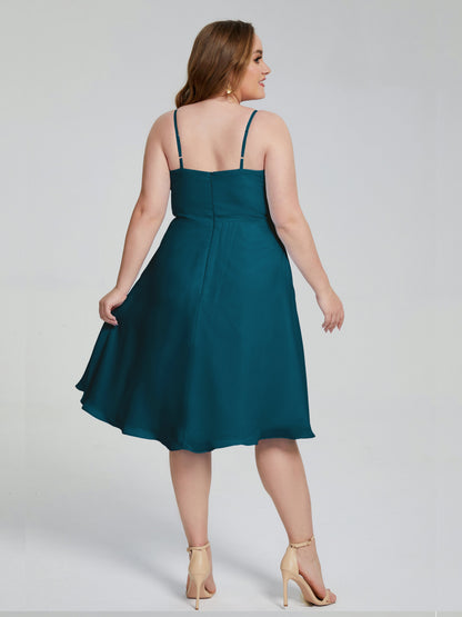 Mckenzie Spaghetti Straps Plus Size Short Bridesmaid Dresses