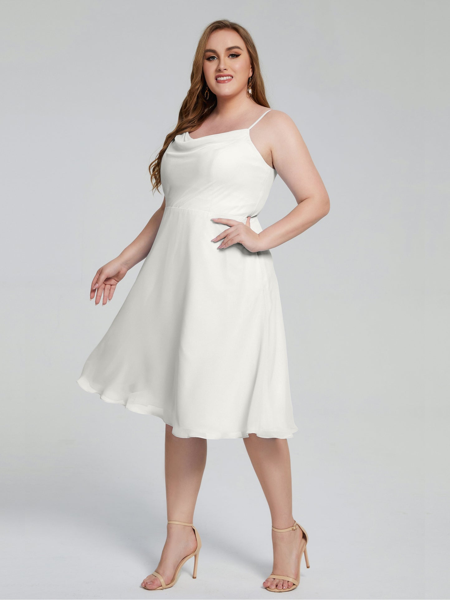 Mckenzie Spaghetti Straps Plus Size Short Bridesmaid Dresses