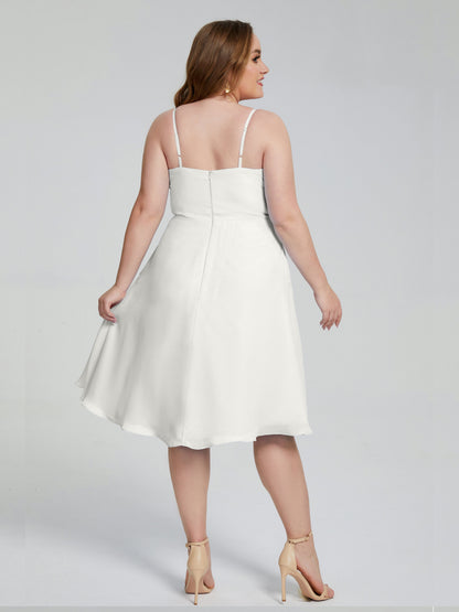 Mckenzie Spaghetti Straps Plus Size Short Bridesmaid Dresses