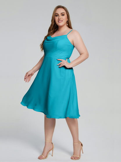 Mckenzie Spaghetti Straps Plus Size Short Bridesmaid Dresses