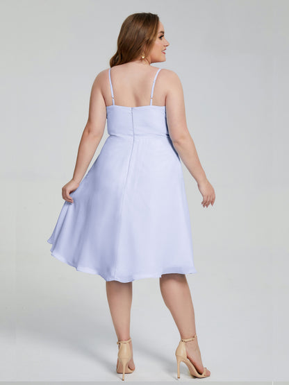 Mckenzie Spaghetti Straps Plus Size Short Bridesmaid Dresses