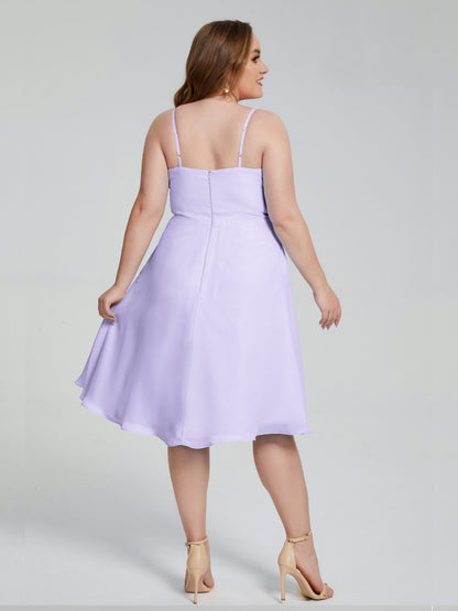 Mckenzie Spaghetti Straps Plus Size Short Bridesmaid Dresses